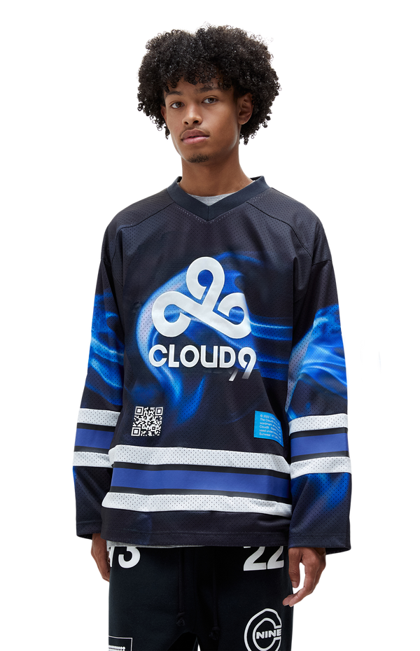 Cloud9 x PacSun Hockey Jersey. Black. Blue. Exclusive