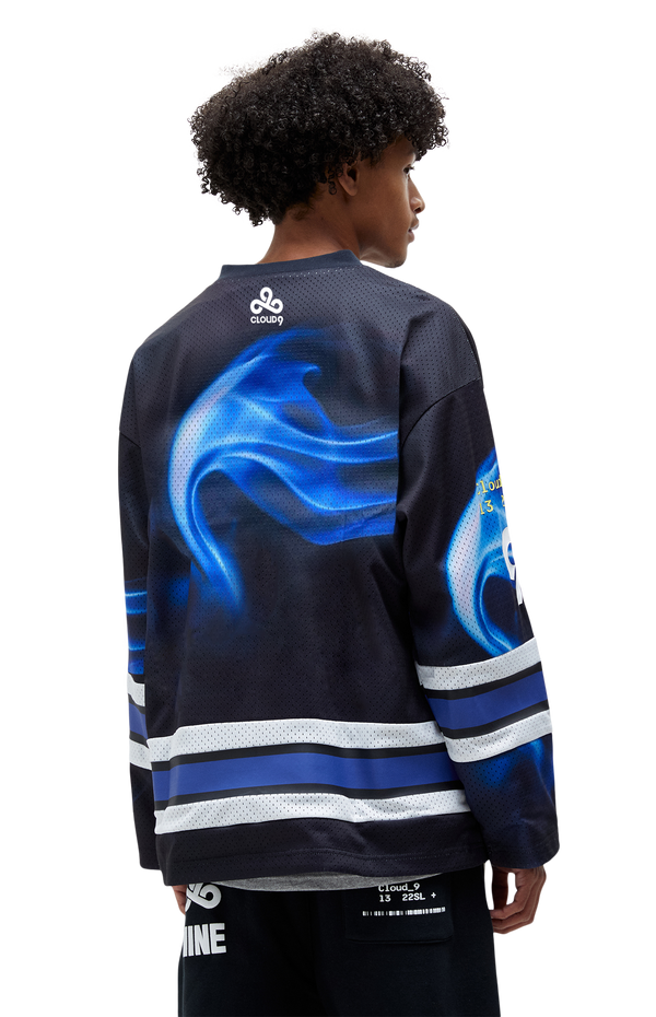 Cloud9 x PacSun Hockey Jersey. Black. Blue. Exclusive