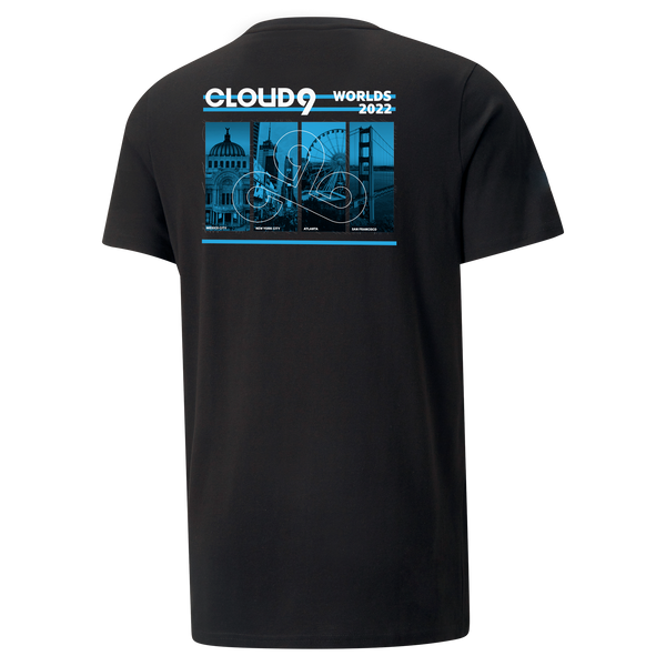 Cloud9 2022 LOL Worlds T-Shirt. Black.