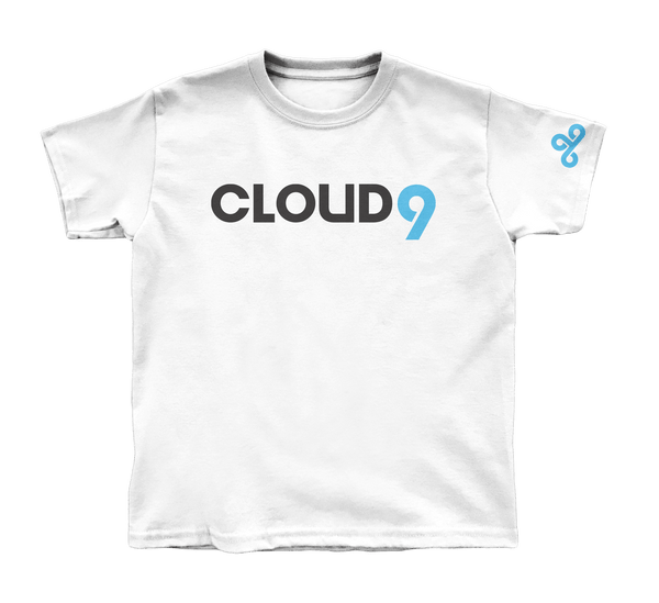 Cloud9 Wordmark Youth T-Shirt. White
